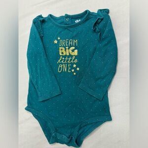 Teal Baby Bodysuit with Gold Glitter Text